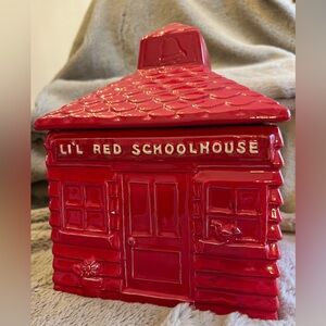 Lil Red Schoolhouse Ceramic Cookie Jar